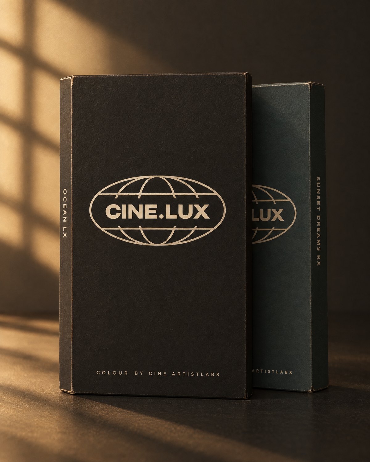 The Cine.Lux free LUT pack: two VHS cases, Ocean LX and Sunset Dreams RX